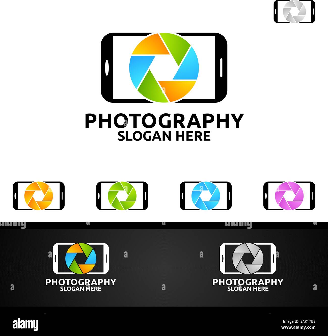 Mobile Camera Photography Logo Icon Vector Design Template Stock Vector ...