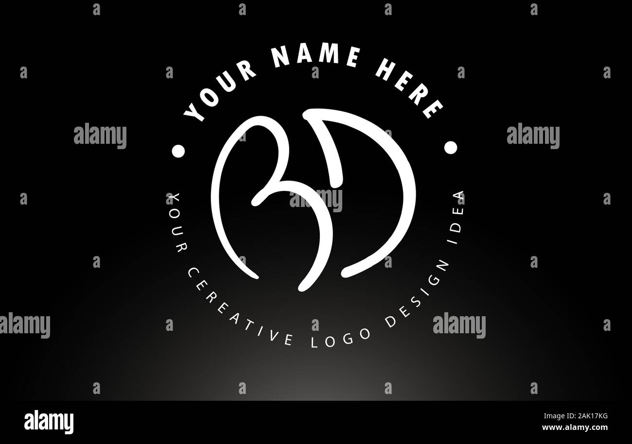 BD Handwritten Letters Logo Design with Circular Letter Pattern ...