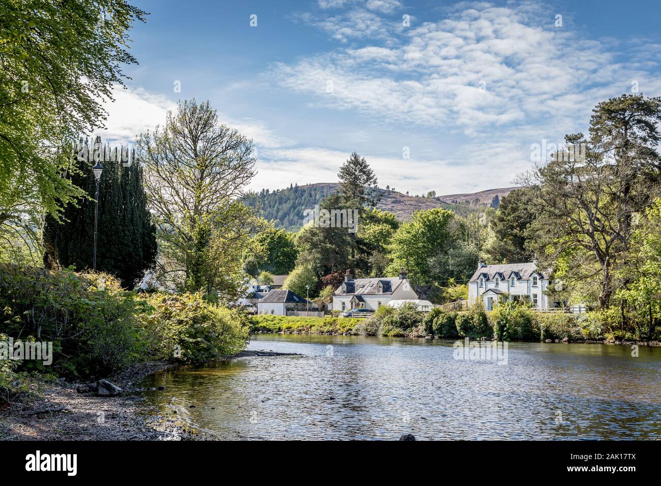 Mouth of the River Oich, Fort Augustus, Highlands, Scotland, UK - May 12th 2019 Stock Photo