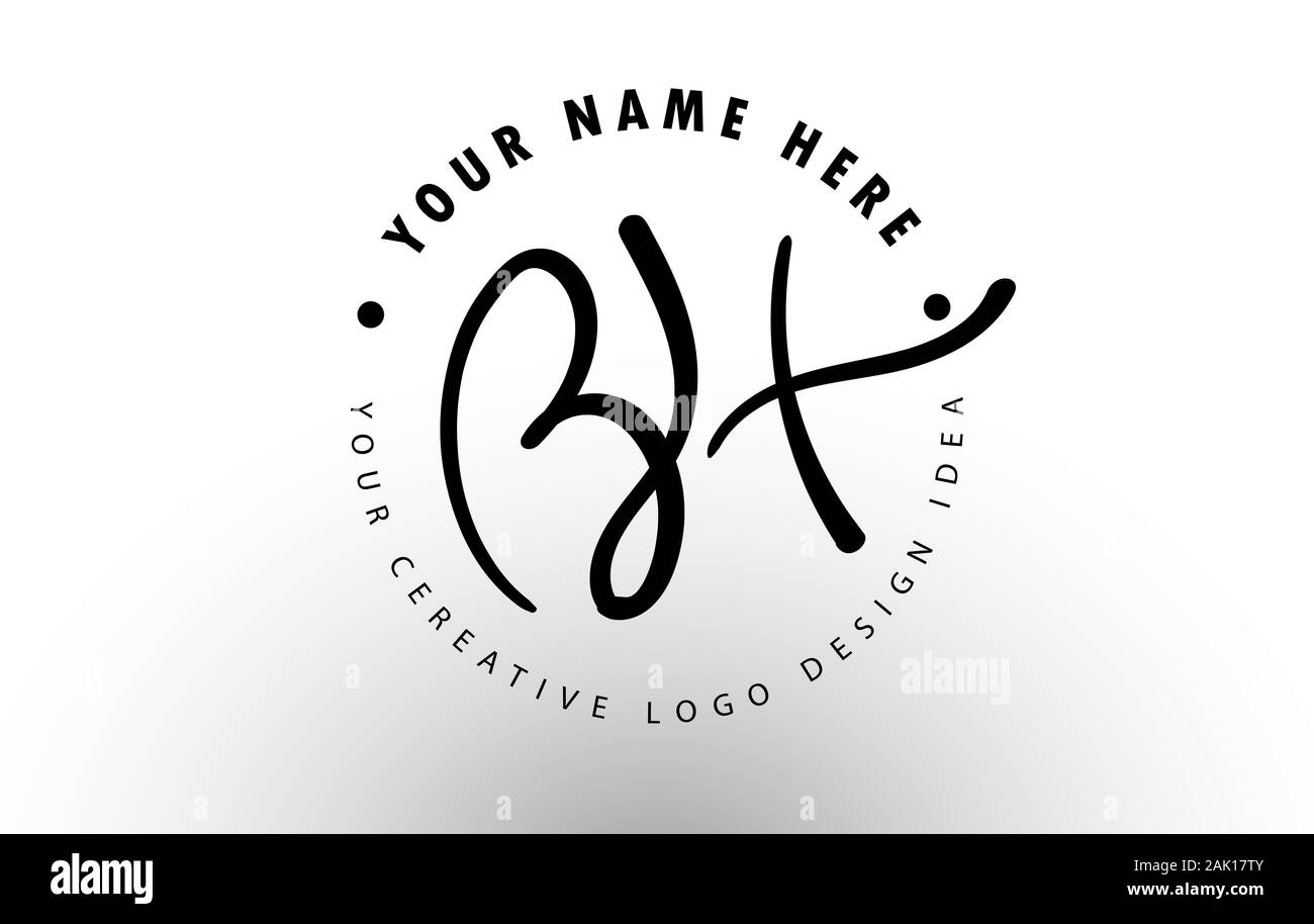 BH Handwritten Letters Logo Design with Circular Letter Pattern. Creative  Handwritten Signature Logo Icon Vector Illustration Stock Vector Image &  Art - Alamy