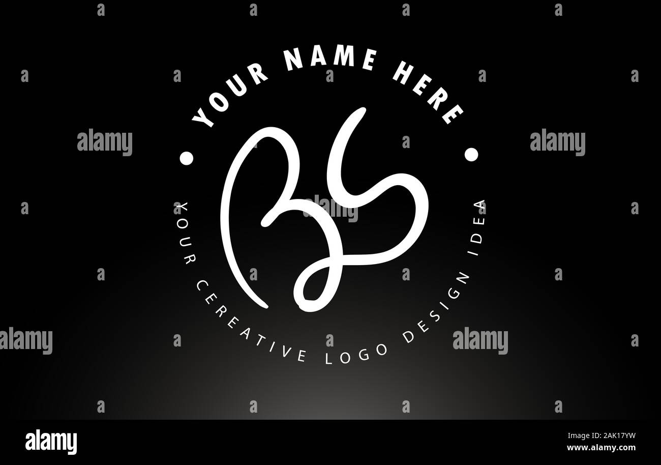 BS Handwritten Letters Logo Design with Circular Letter Pattern ...