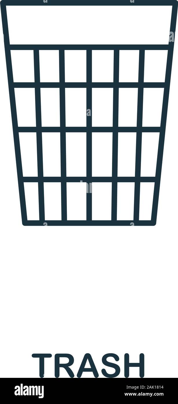 Trash line icon. Thin design style from office tools icon collection ...