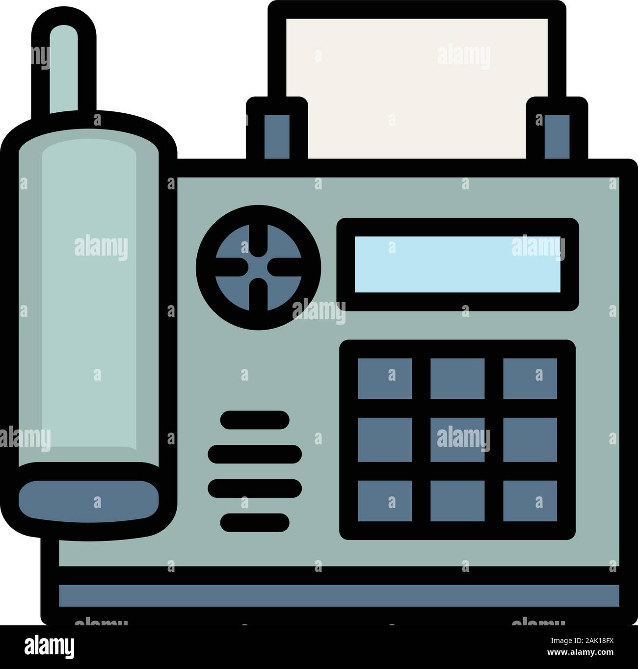 Fax phone icon. Outline fax phone vector icon for web design isolated ...