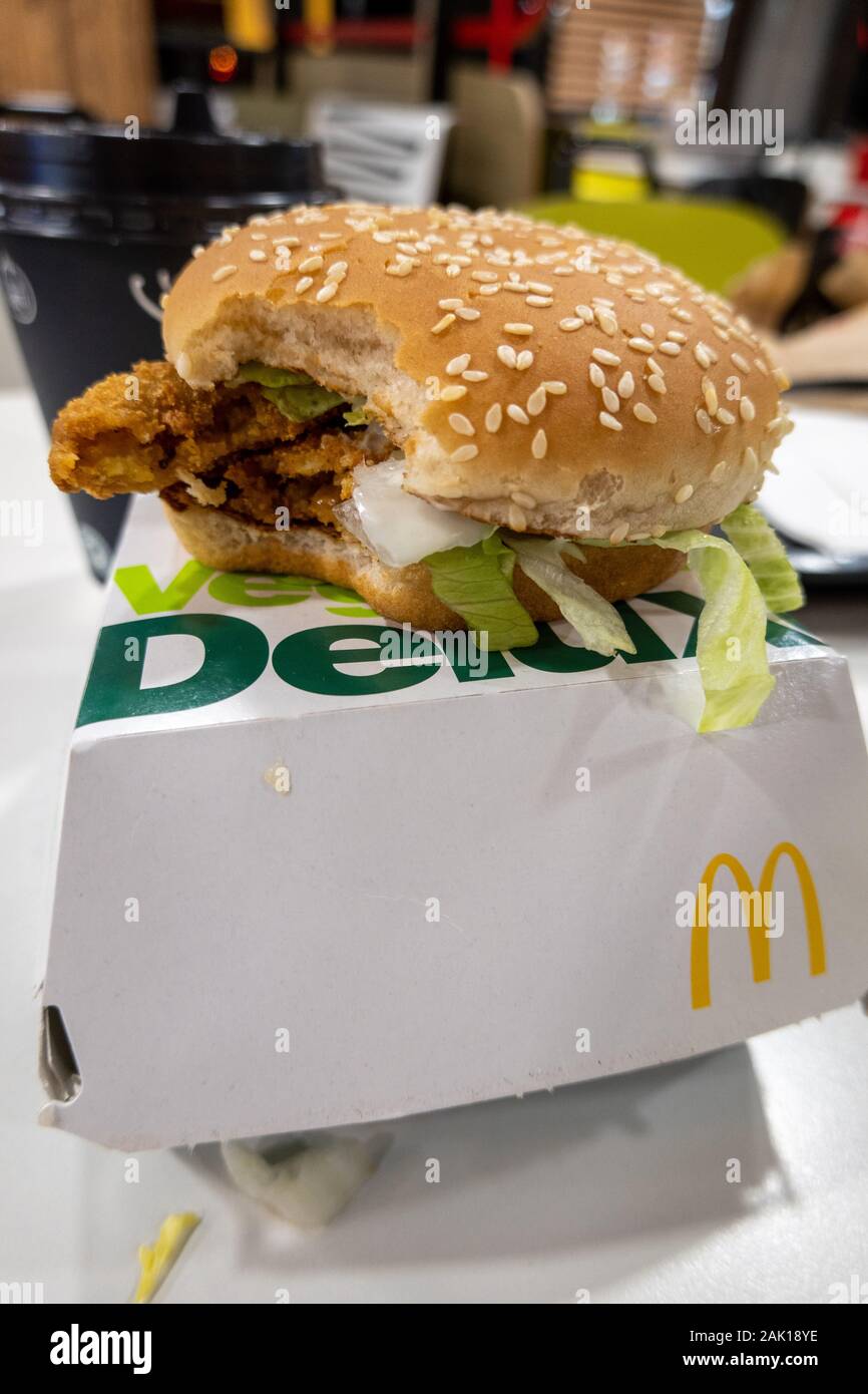 McDonalds Vegetable Deluxe burger Stock Photo