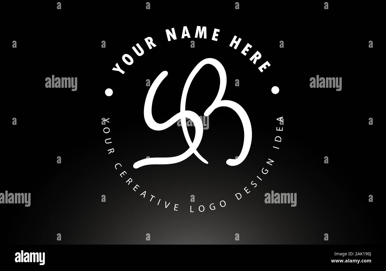 SB Handwritten Letters Logo Design with Circular Letter Pattern ...