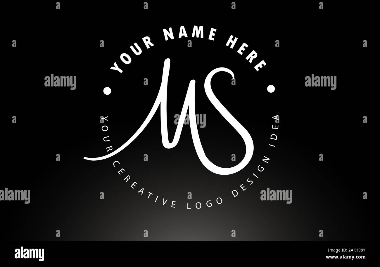 MS Handwritten Letters Logo Design with Circular Letter Pattern