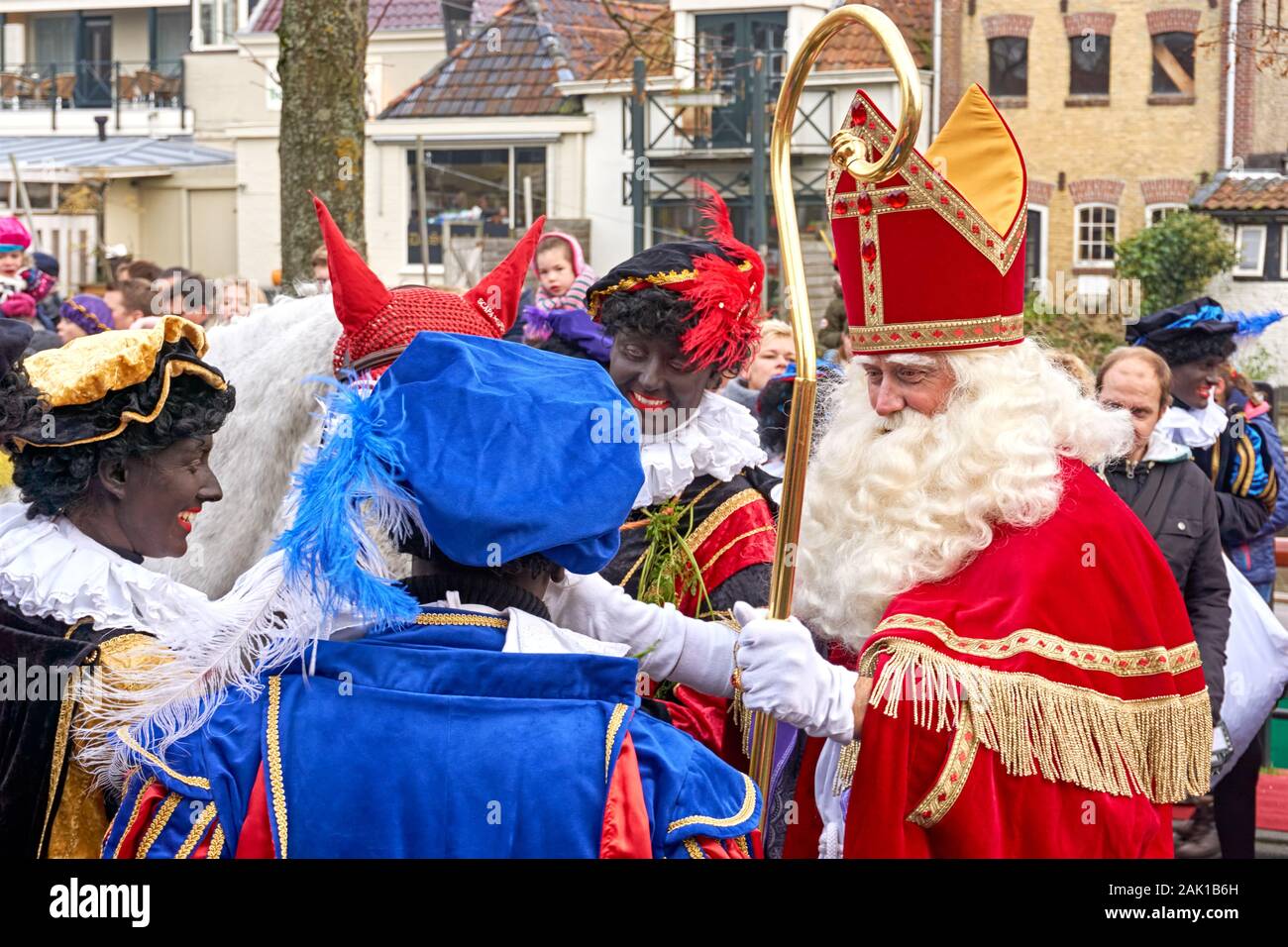 The annual dutch Sinterklaas entry in Franeker. Sinterklaas surrounded