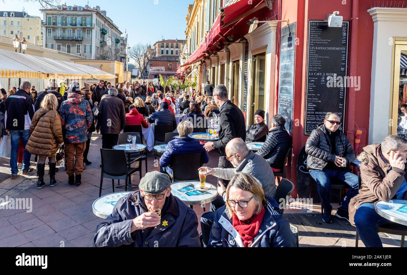 Street Cafe In Nice France Stock Photo - Alamy