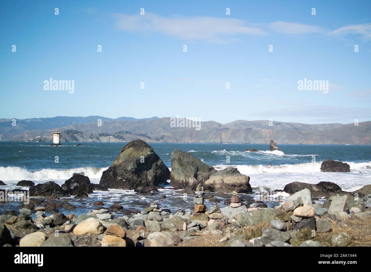 Mile rock lighthouse hi-res stock photography and images - Alamy
