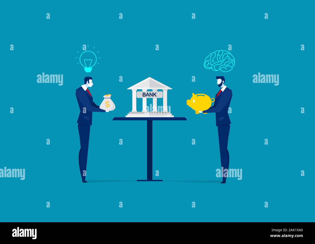 businessman holding money and piggy bank for investment vector Stock ...
