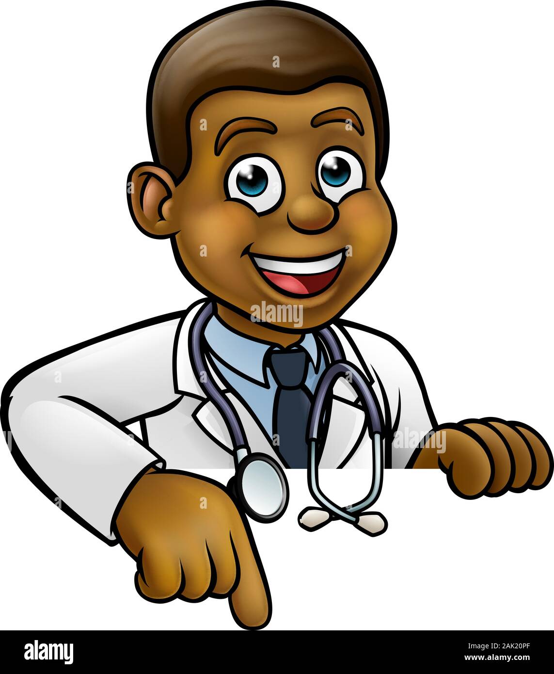 Doctor Cartoon Character Pointing Stock Vector