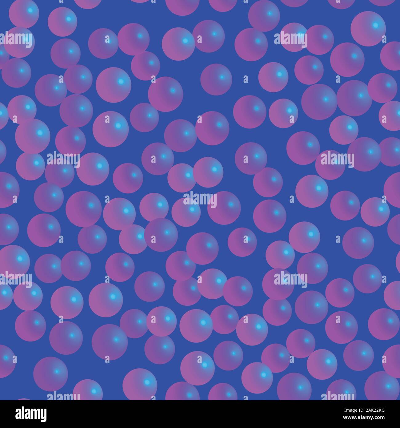 Pink Blue Balls Seamless Pattern on Blue Background Stock Vector
