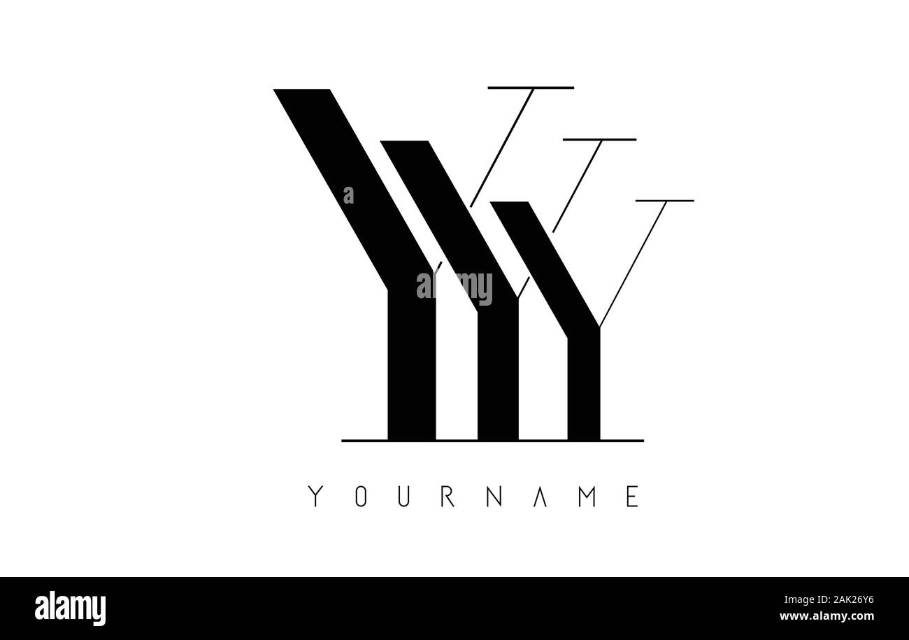 YL Y L Black And White Letter Logo Design With Vertical And Horizontal  Lines. Royalty Free SVG, Cliparts, Vectors, and Stock Illustration. Image  79312358.