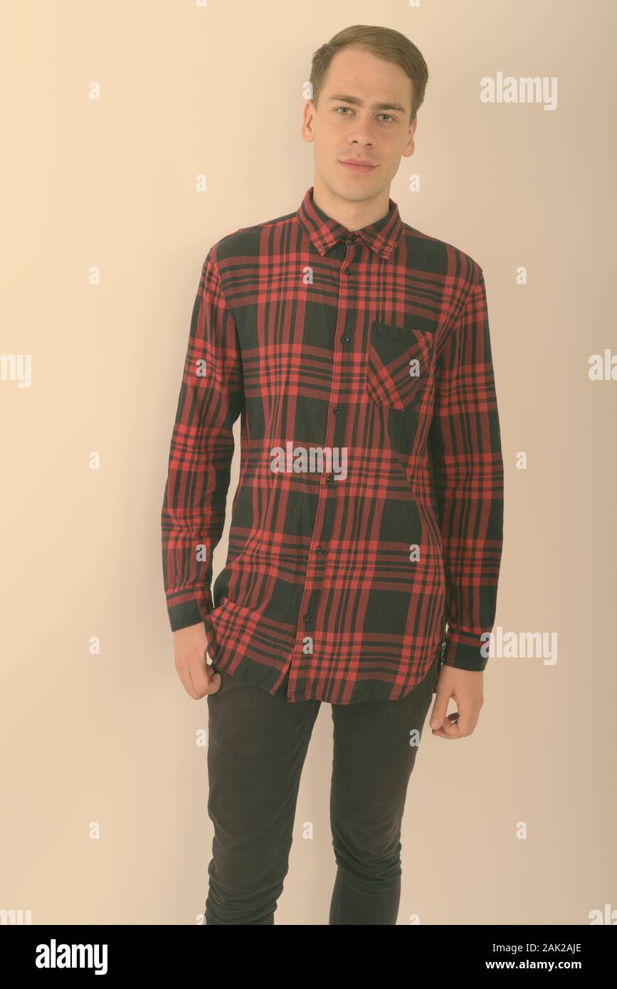 Red and white checkered shirt hi-res stock photography and images - Alamy