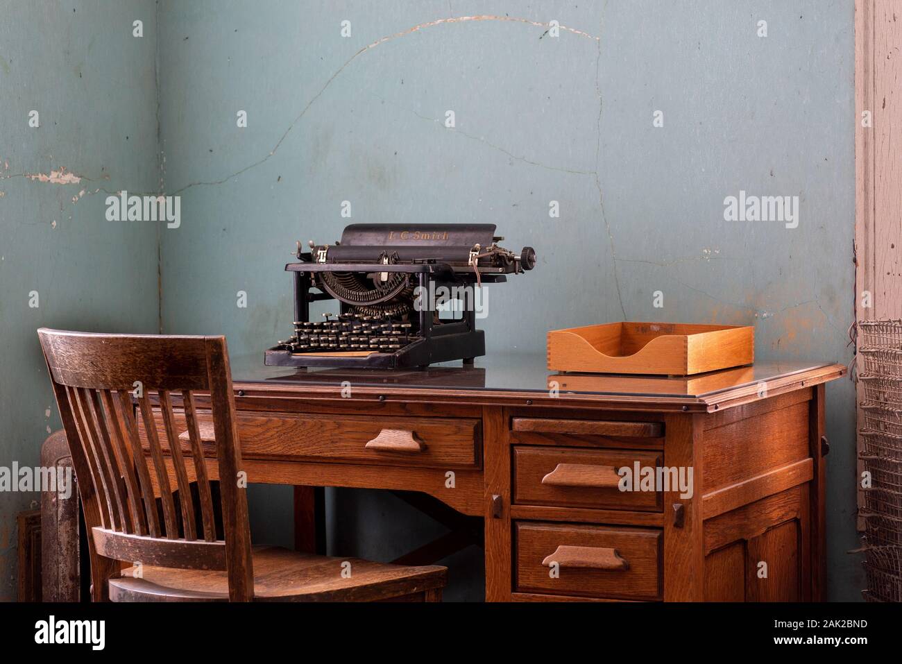 Office at the Preston Castle School of Industry. The Preston Castle was one of the oldest and best-known reform schools in the United States. It is Stock Photo