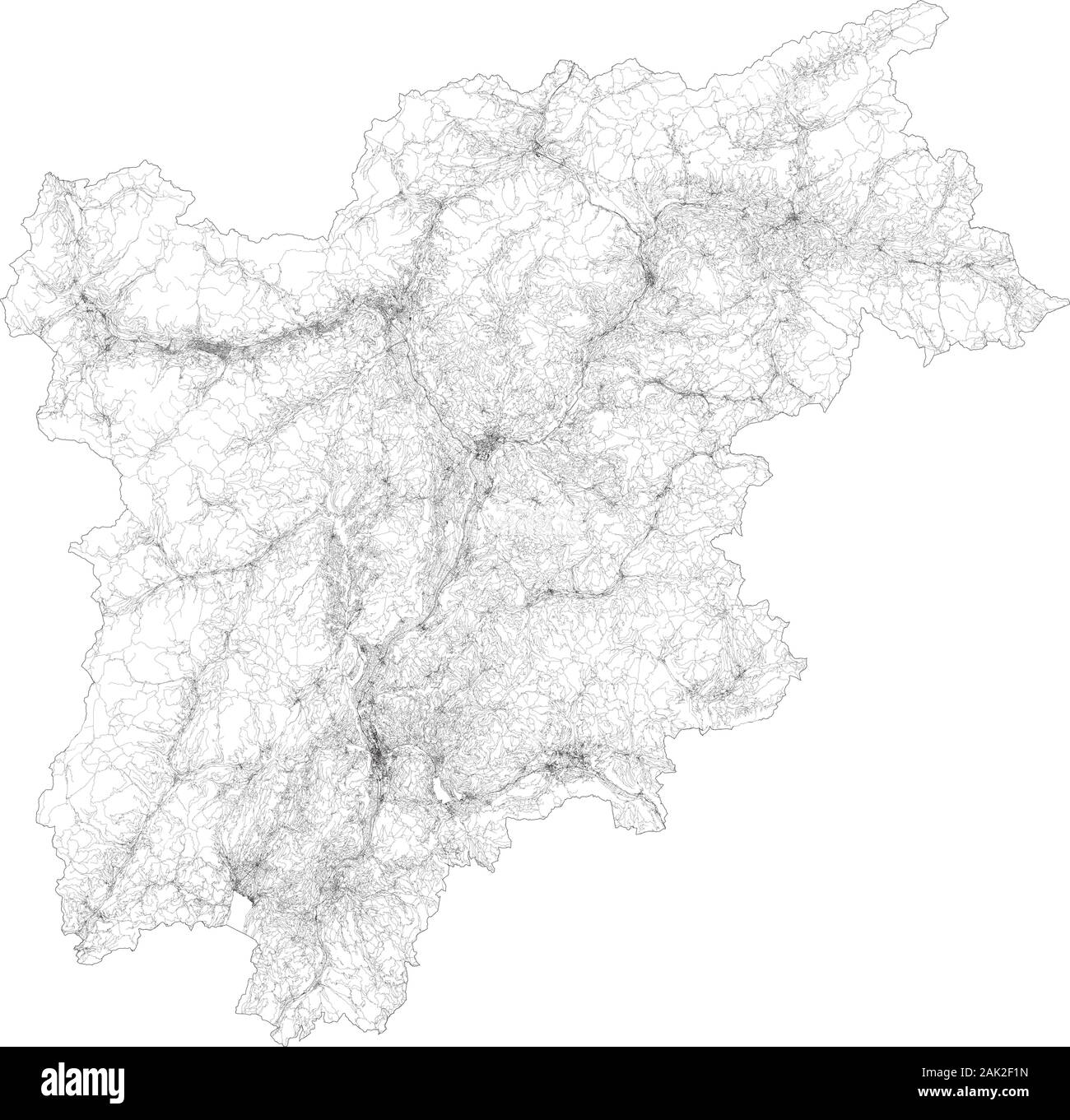 cartina trentino alto adige fisica