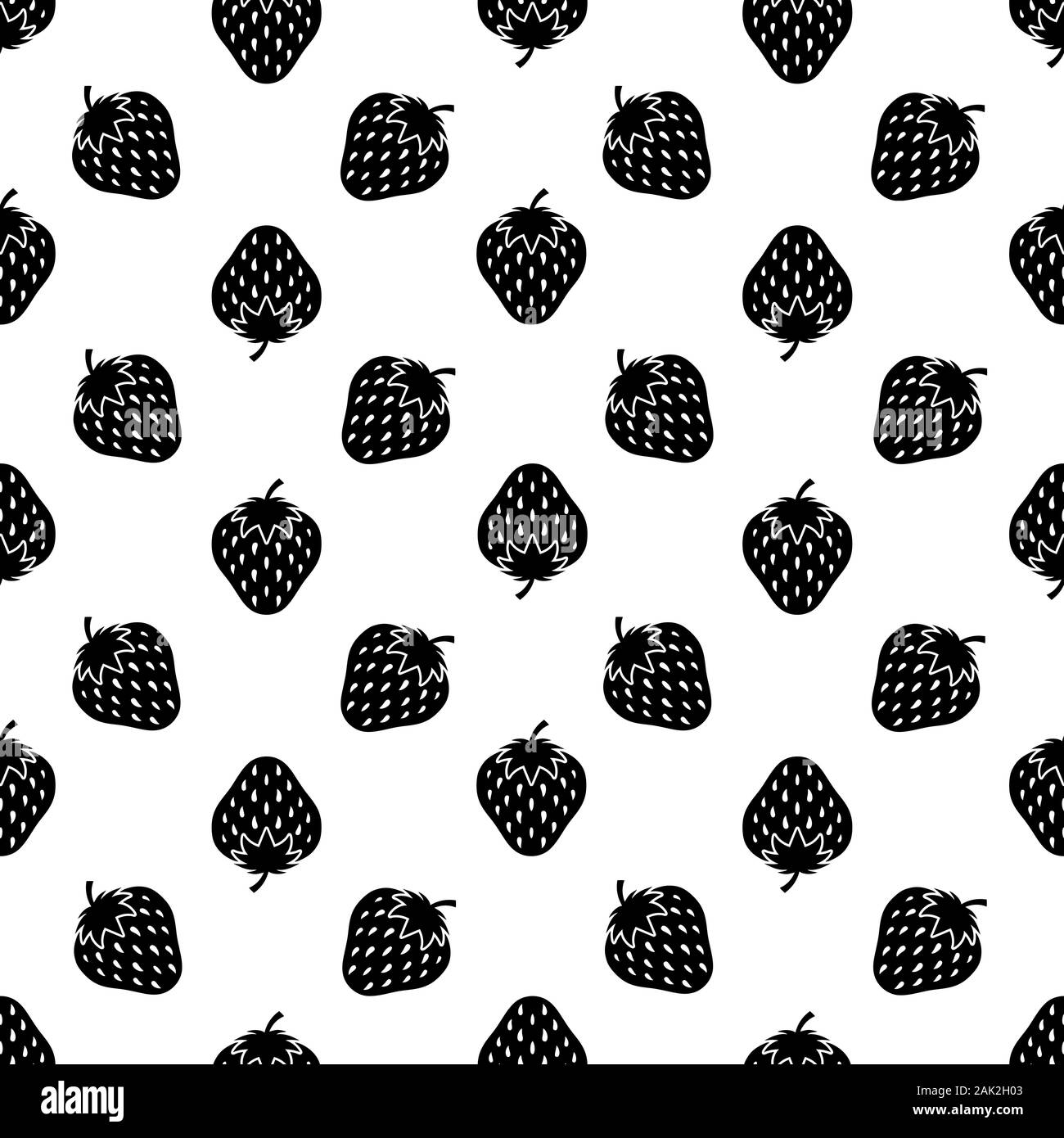 Strawberries seamless repeat pattern background Stock Photo