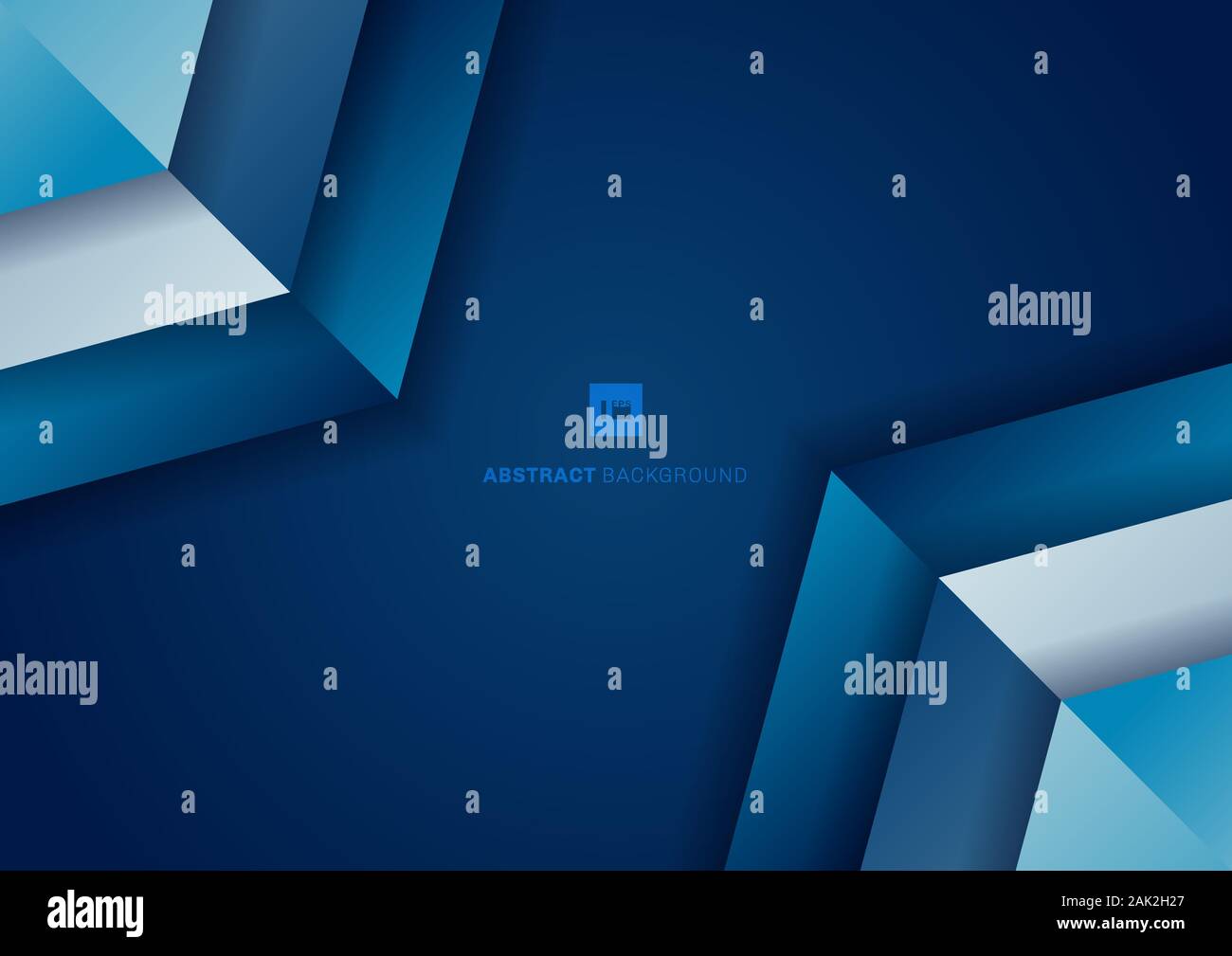 Abstract background blue gradient geometric with shadow overlapping ...