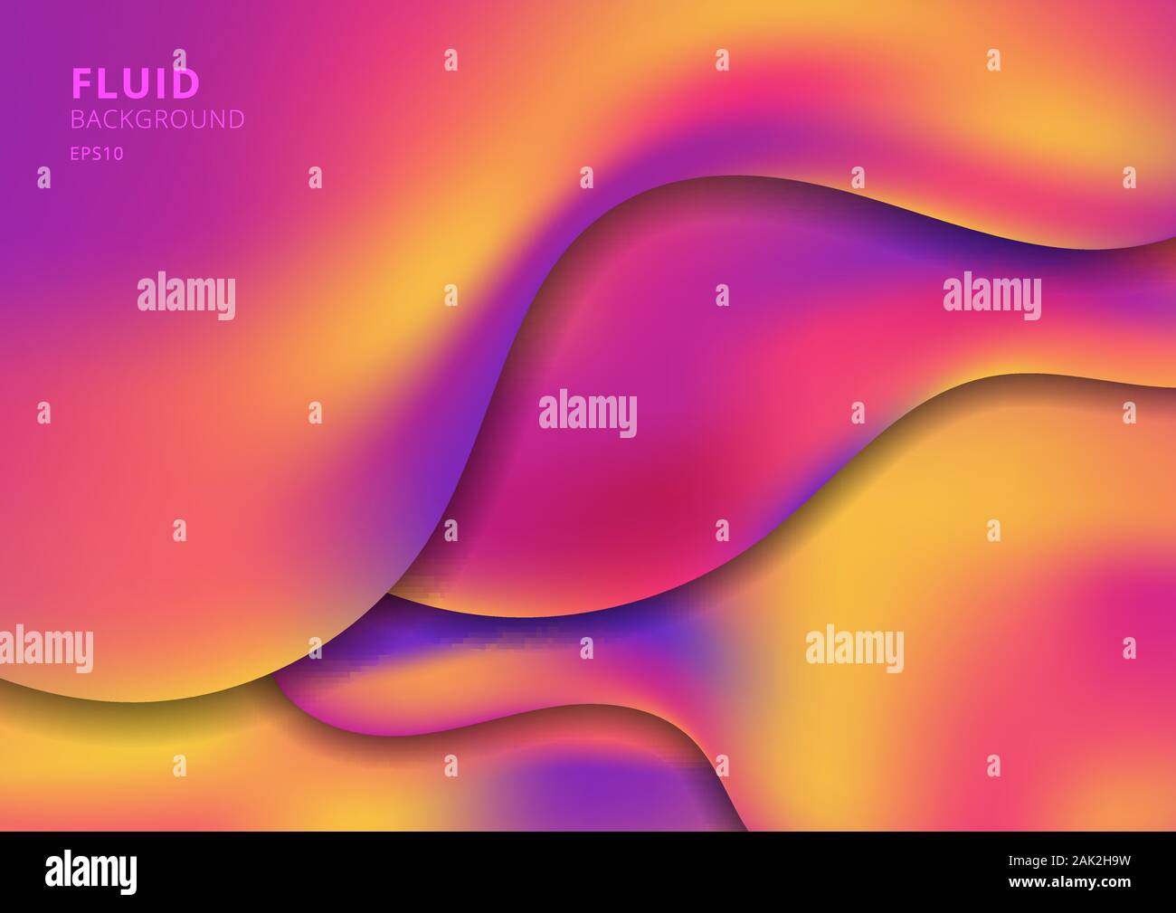 Abstract template fluid shape in trendy bright gradient colors background. Vector illustration Stock Vector