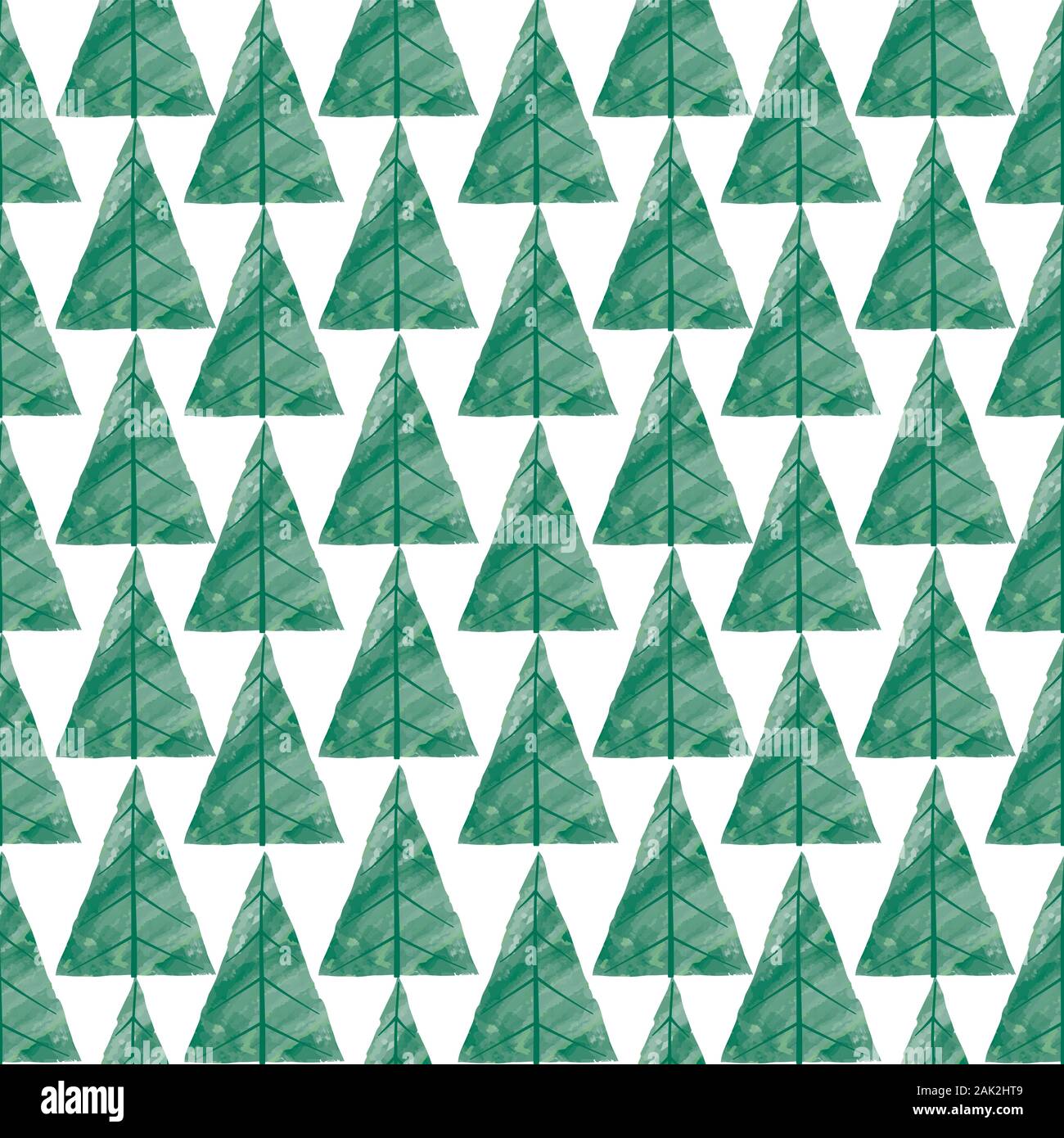 Christmas tree greeting seamless pattern. Winter holiday background with christmas tree. Stock Vector