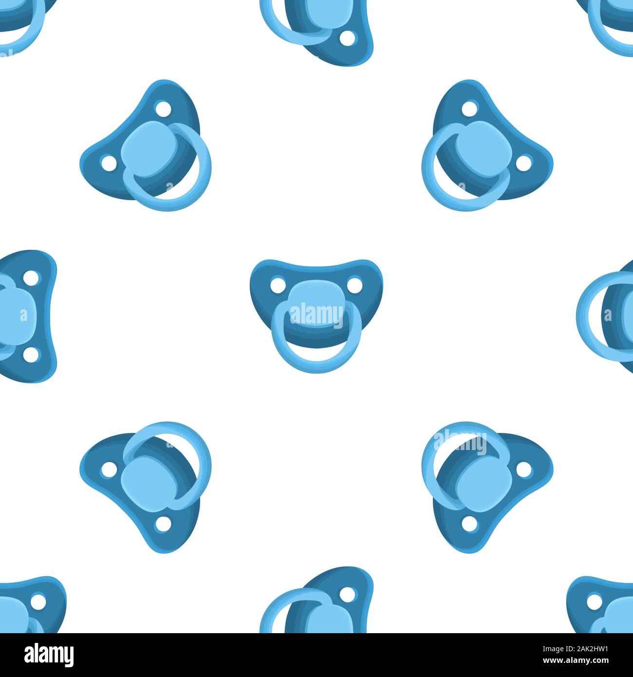 Illustration on theme seamless pattern baby pacifiers, dummy with