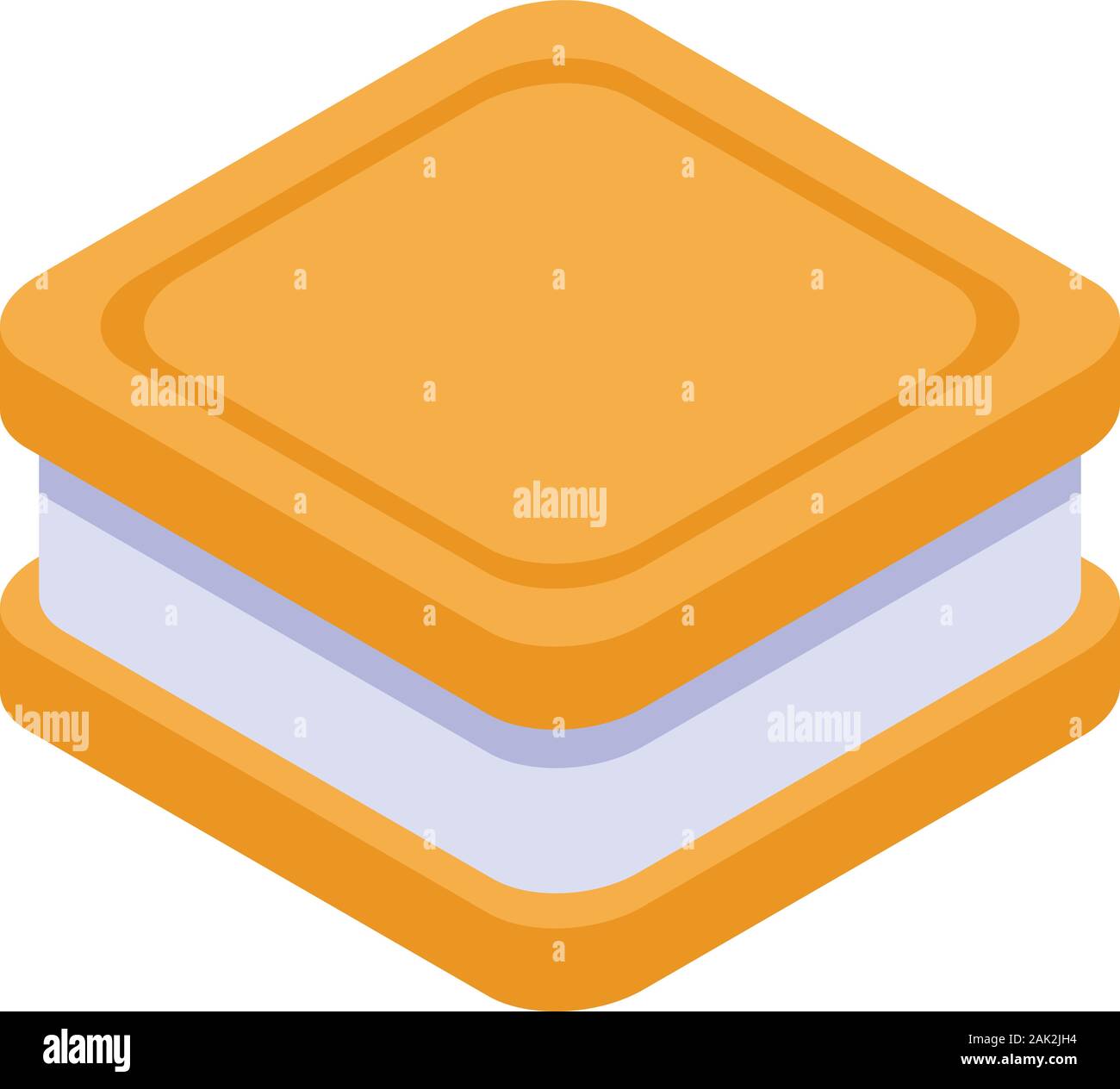 Cream sandwich biscuit icon, isometric style Stock Vector