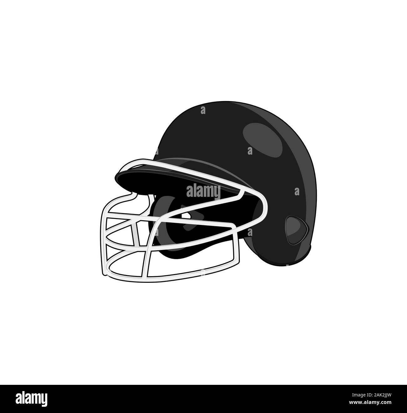 Baseball helmet. Player head protection. Baseball uniform. Vector