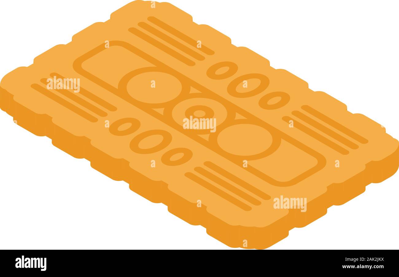 Homemade biscuit icon, isometric style Stock Vector