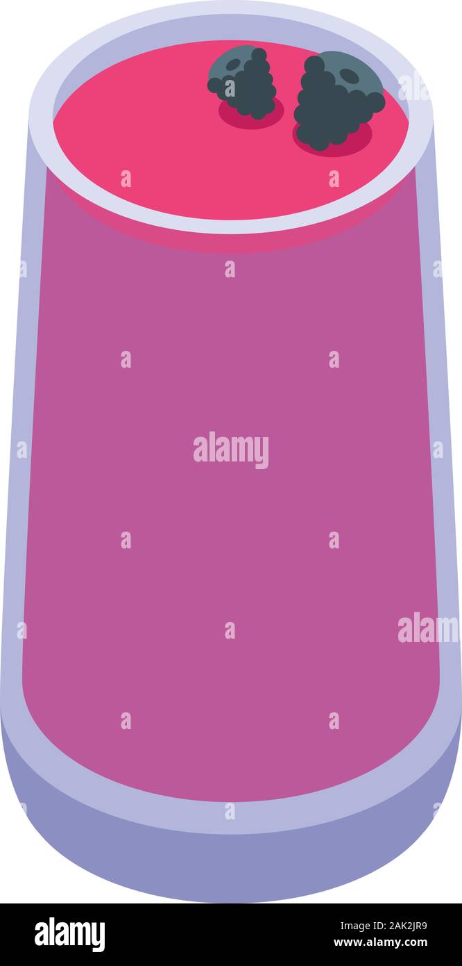 Forest berry smoothie icon, isometric style Stock Vector