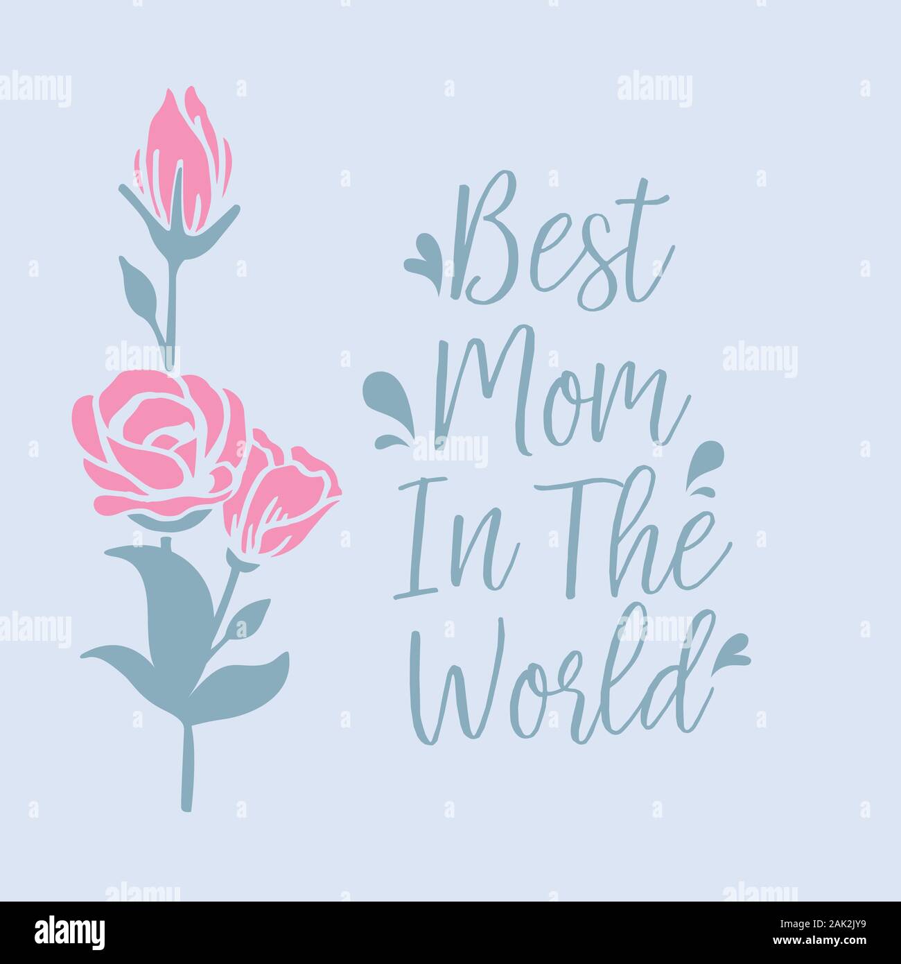 The beauty rose pink flower frame, for best mom in the world greeting ...