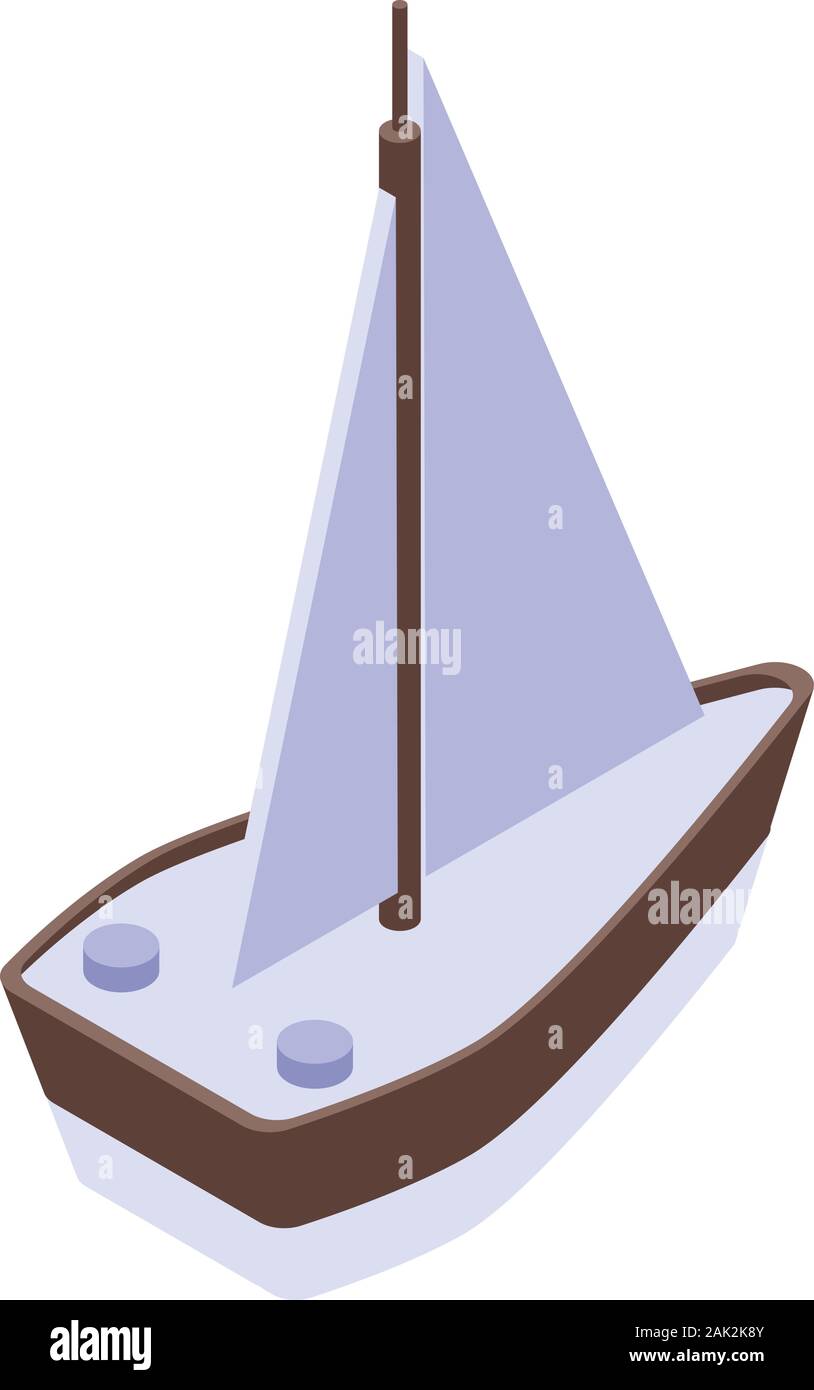 Sea yacht icon, isometric style Stock Vector