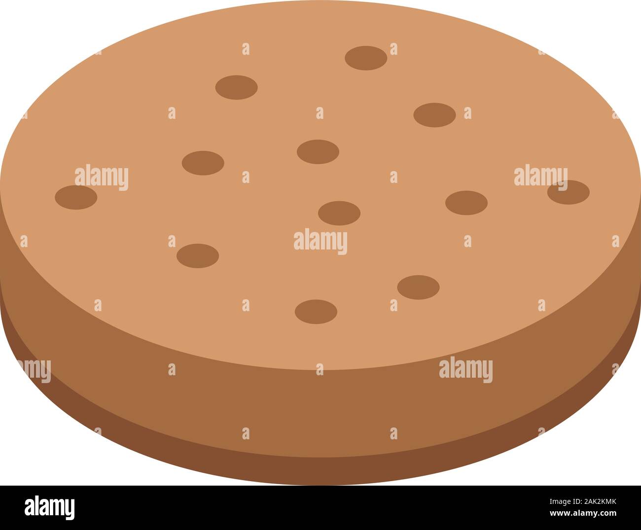 Biscuit cookie icon, isometric style Stock Vector