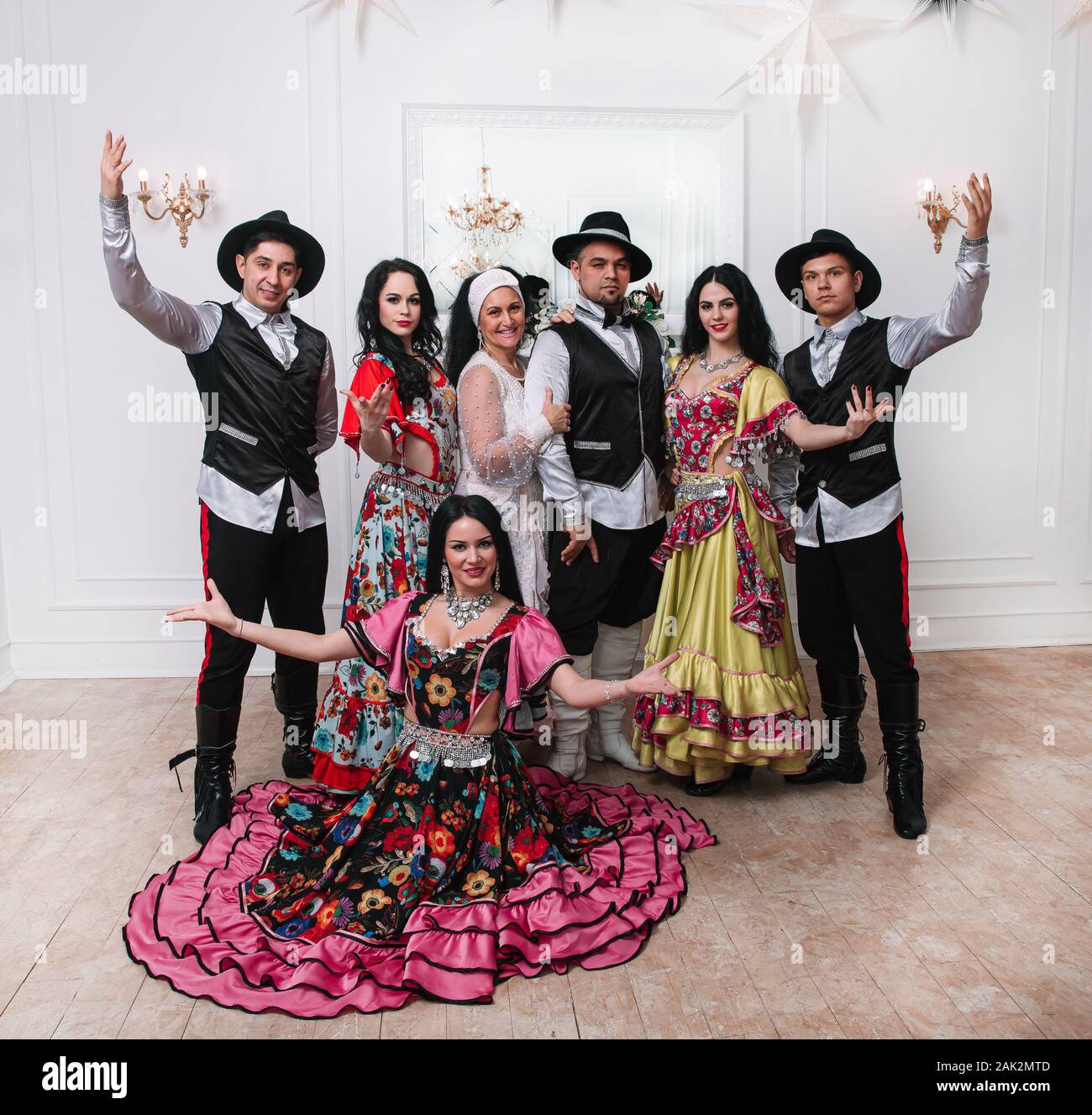 folk ensemble of Gypsy dance in national costumes Stock Photo - Alamy