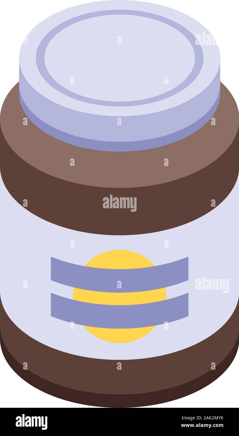 Butter jar icon, isometric style Stock Vector