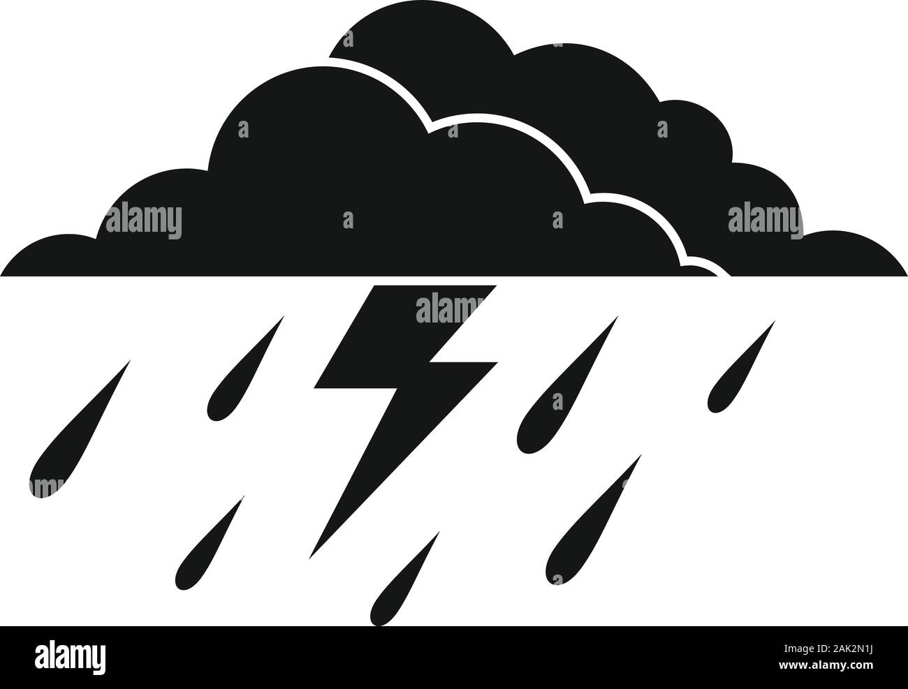 Thunderstorm icon. Simple illustration of thunderstorm vector icon for ...