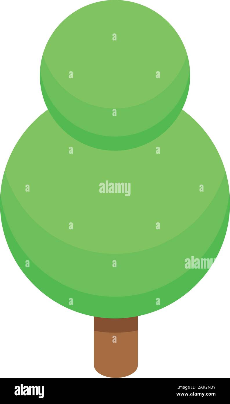 Round tree icon, isometric style Stock Vector