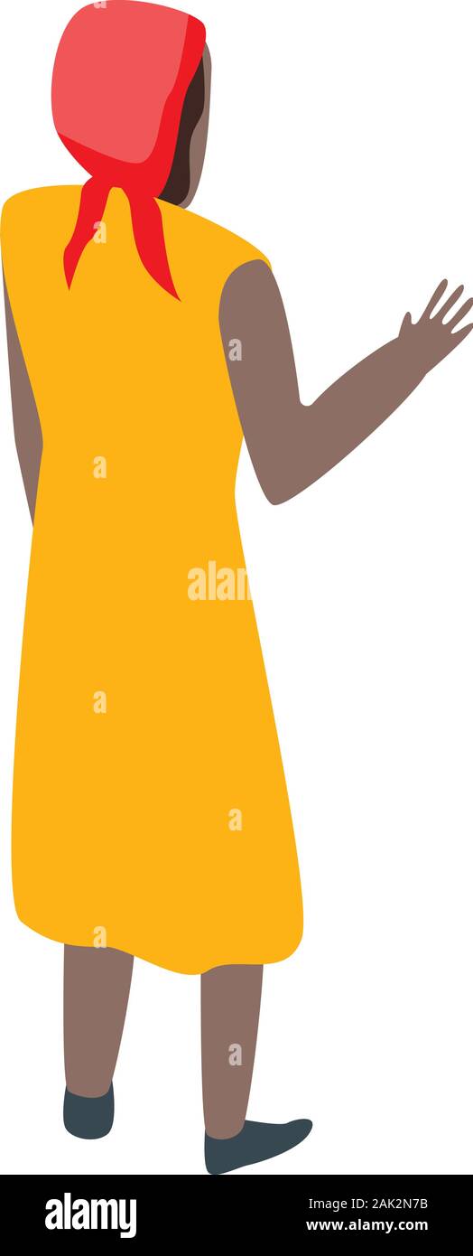 Nigeria woman icon, isometric style Stock Vector