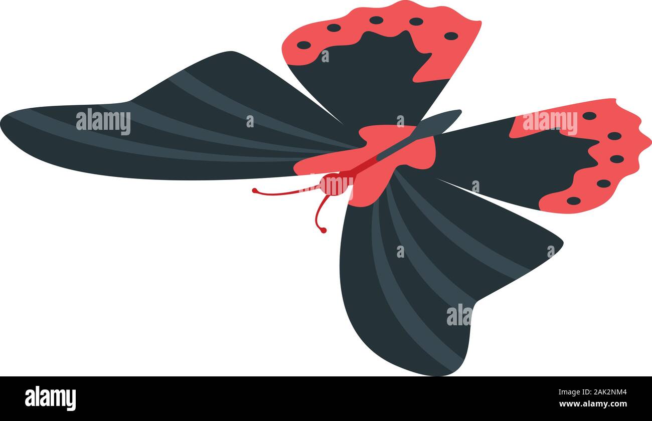 Red black butterfly icon, isometric style Stock Vector
