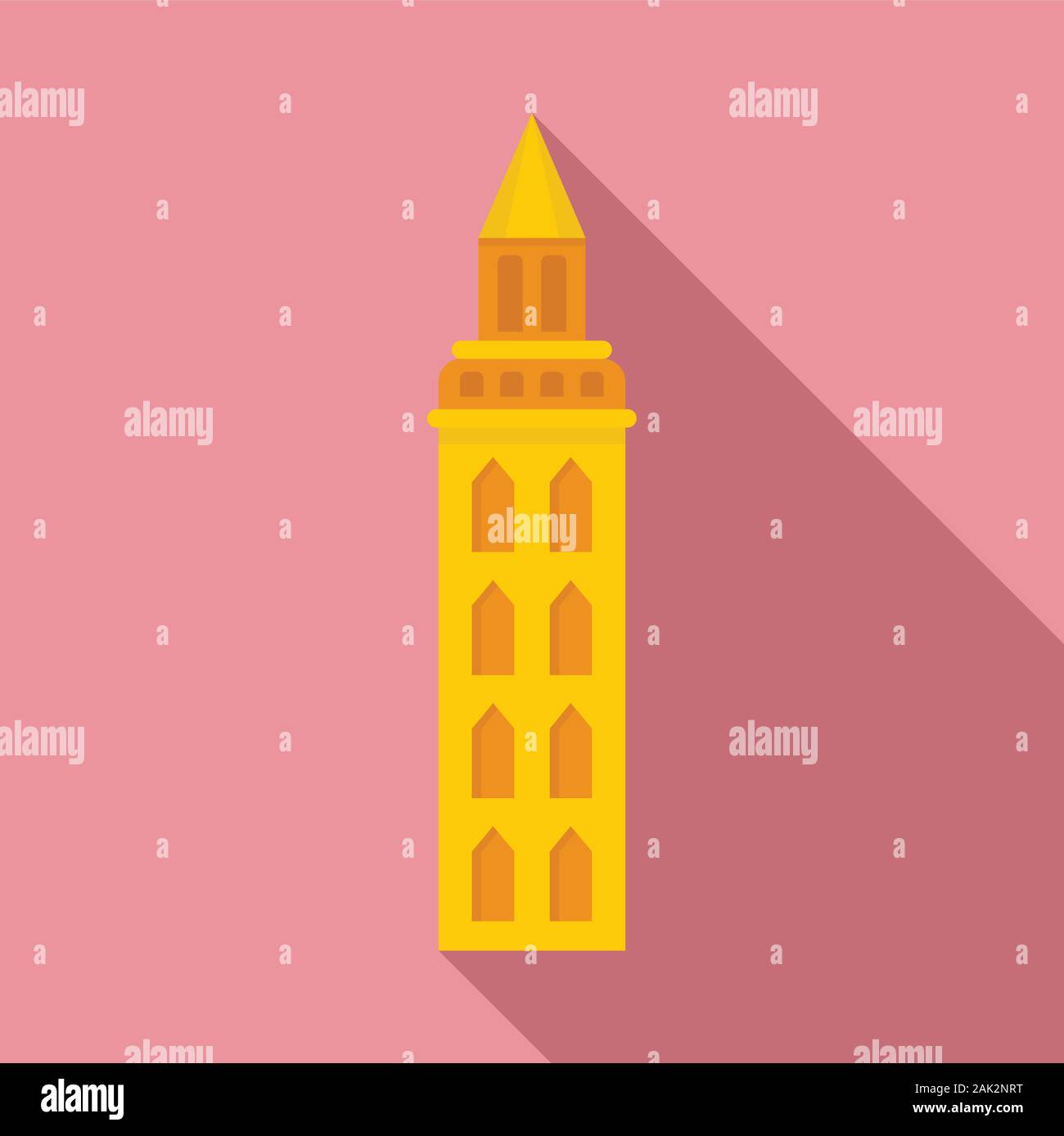 Peru city tower icon. Flat illustration of Peru city tower vector icon for web design Stock Vector