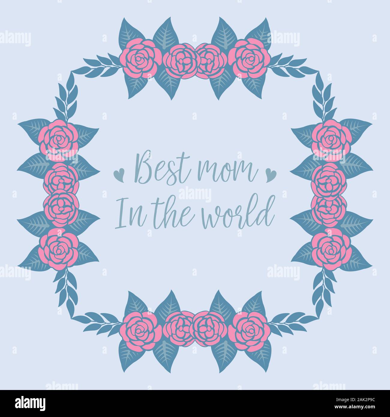 Best mom in the world greeting card decoration, with seamless and ...