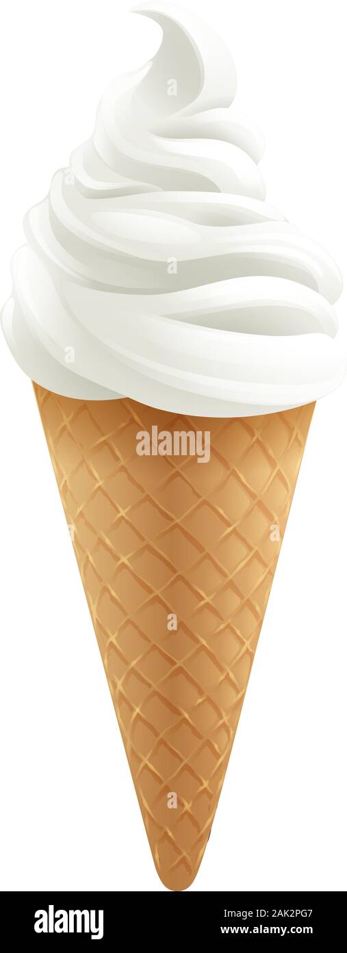 Ice Cream Cone Cartoon Illustration Stock Vector