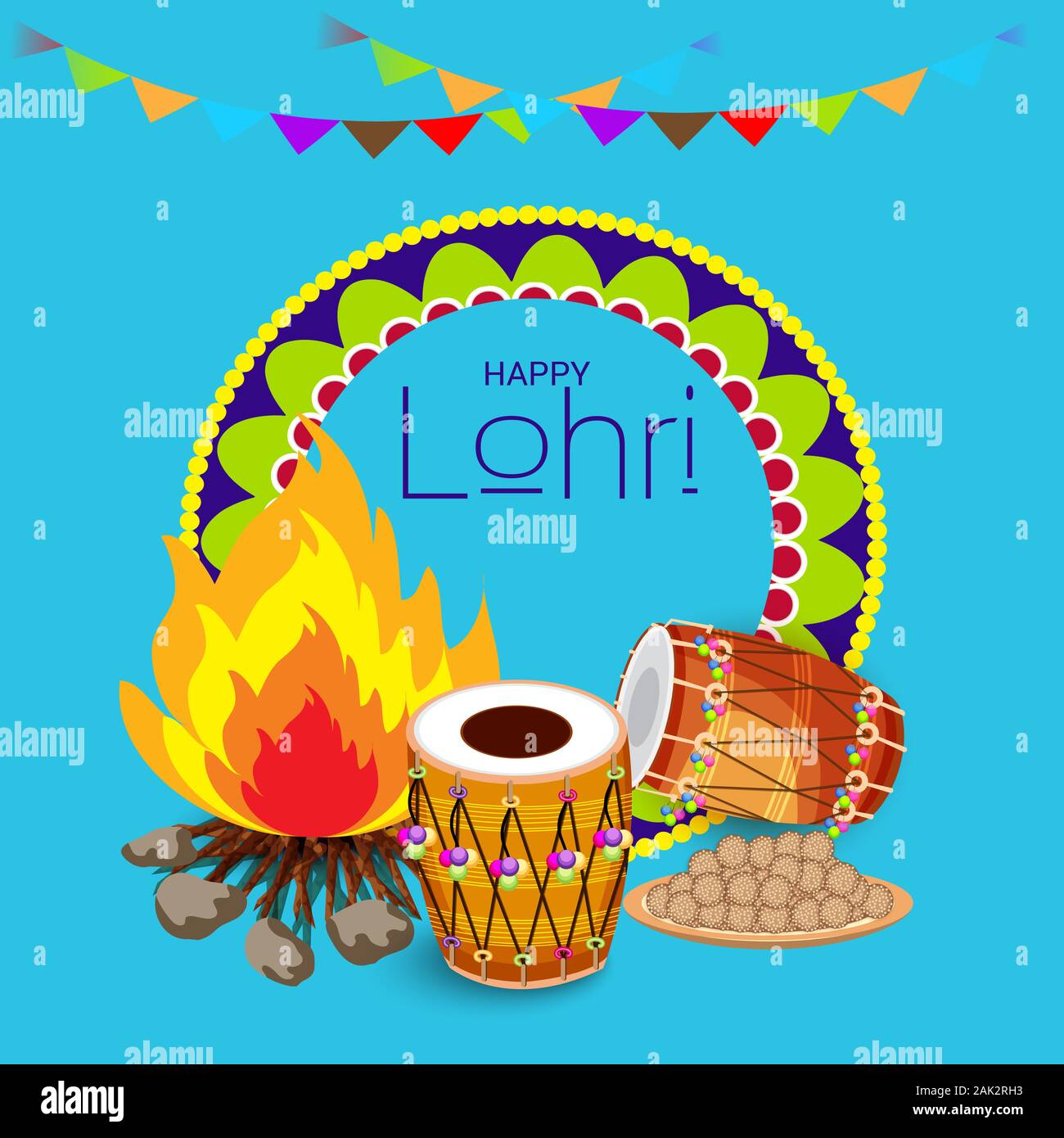 Vector illustration of a Holiday Background for Punjabi Festival Happy Lohri Stock Photo - Alamy Vector illustration of a Holiday Background for Punjabi Festival Happy Lohri Stock Photo - Alamy