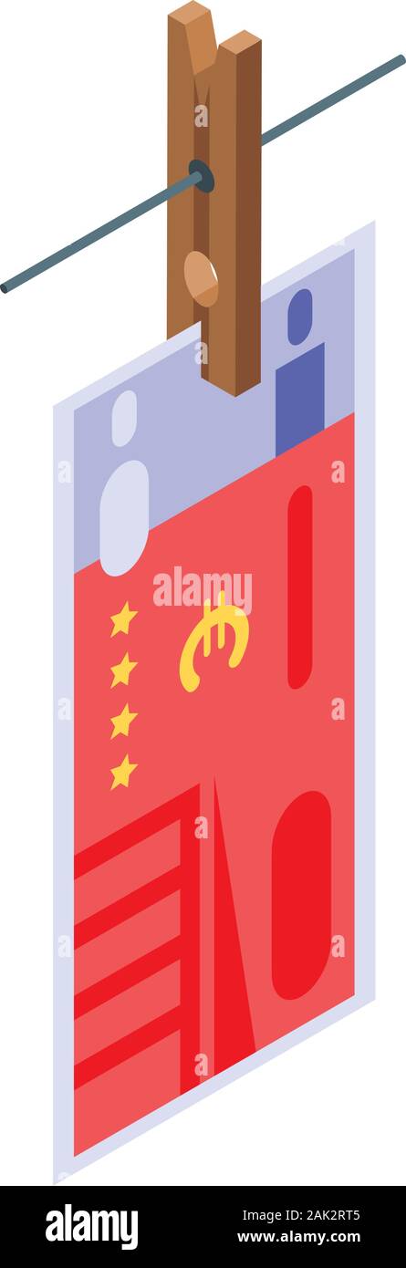 Euro money icon, isometric style Stock Vector