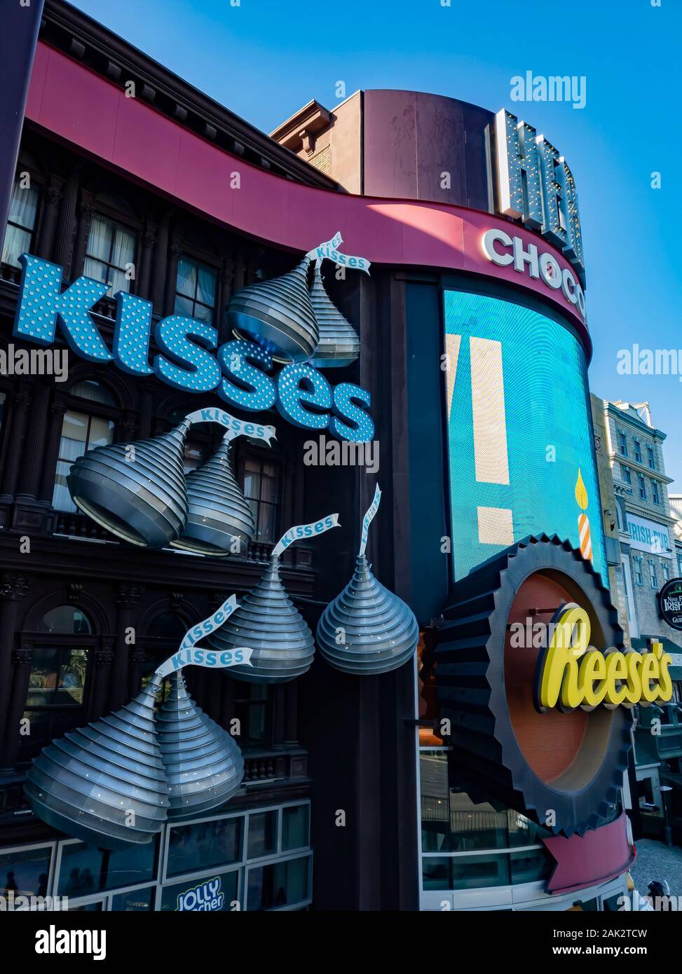 Las Vegas, DEC 28 Exterior view of the Hershey's Chocolate World on