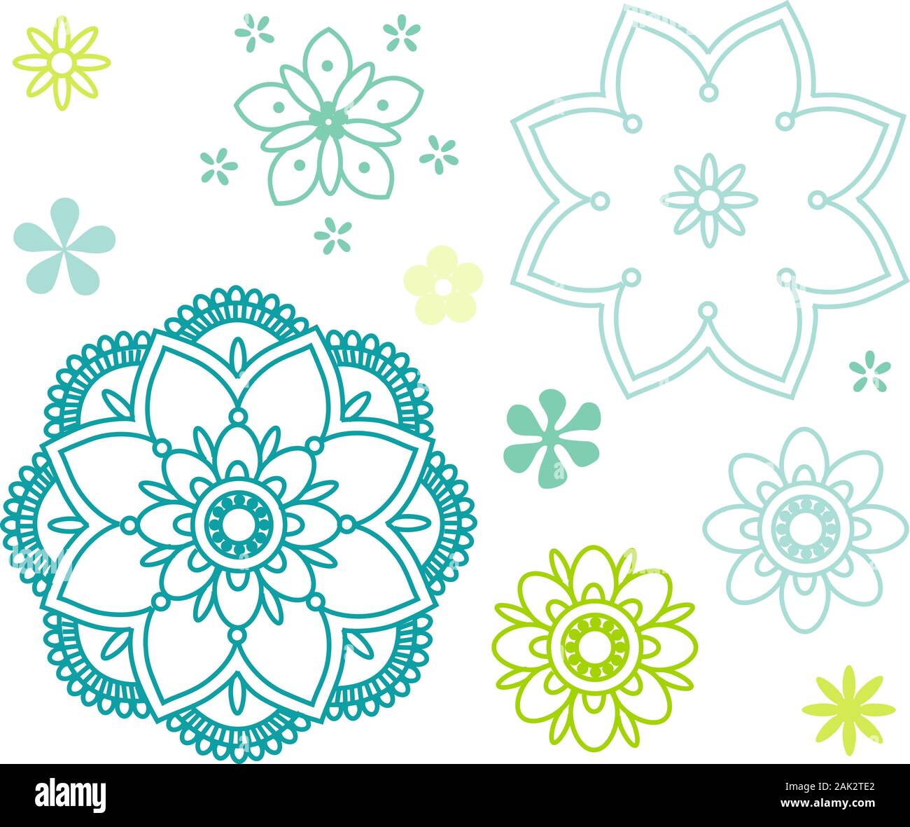 Vector illustration of various floral mandalas Stock Vector Image & Art ...