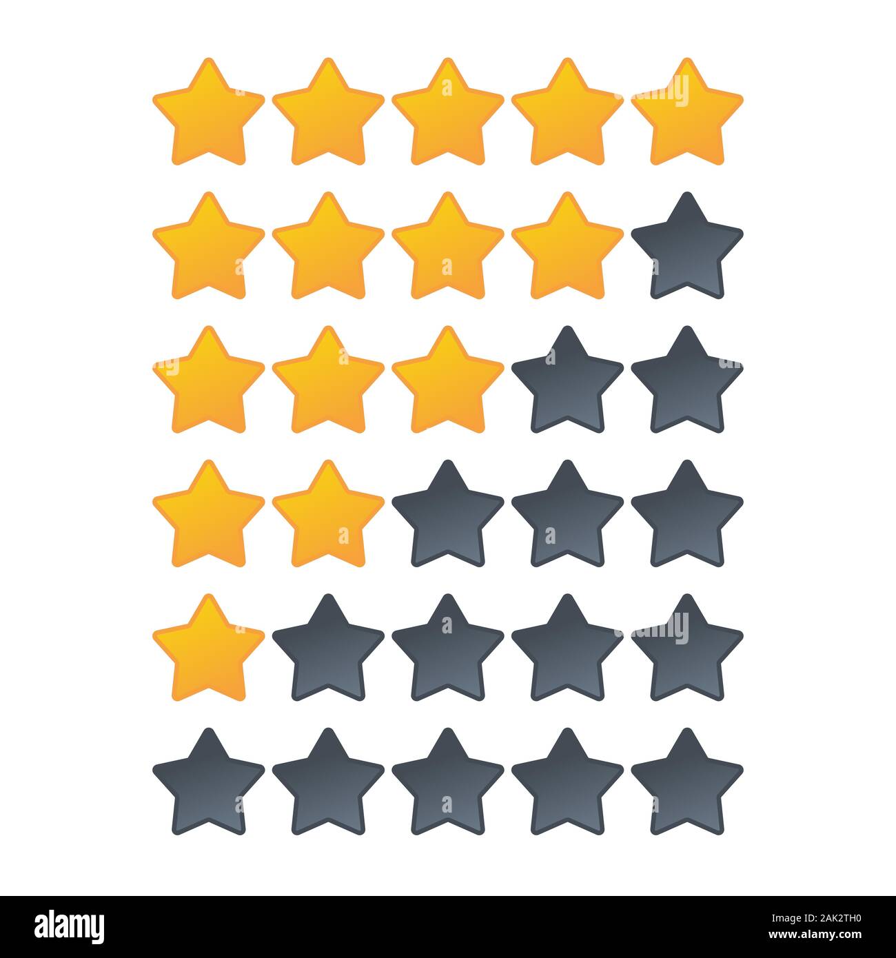 Five stars customer product rating review flat icon for apps and ...