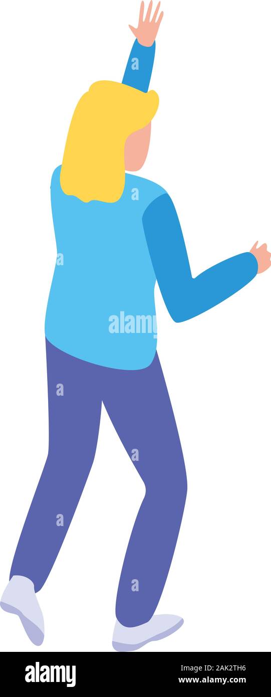 Running away tsunami icon, isometric style Stock Vector