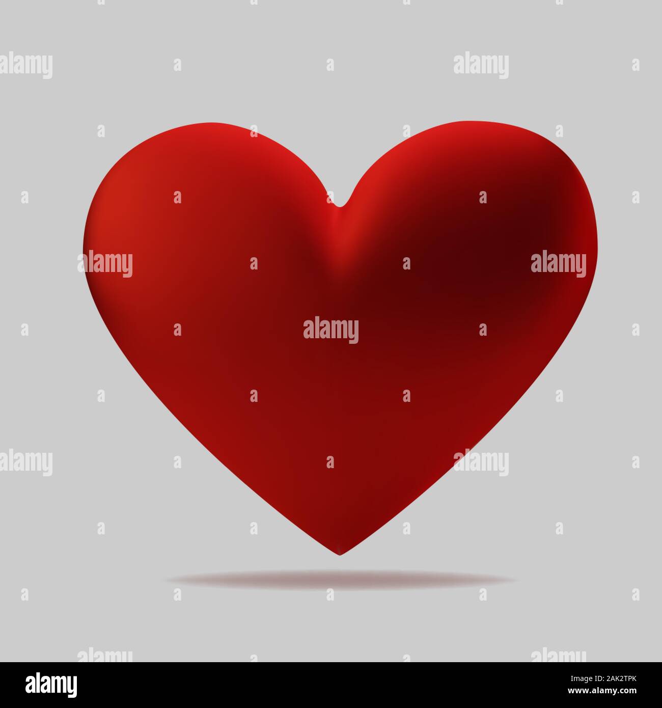 Realistic 3d red heart. Happy Valentines Day greeting card. Love and ...