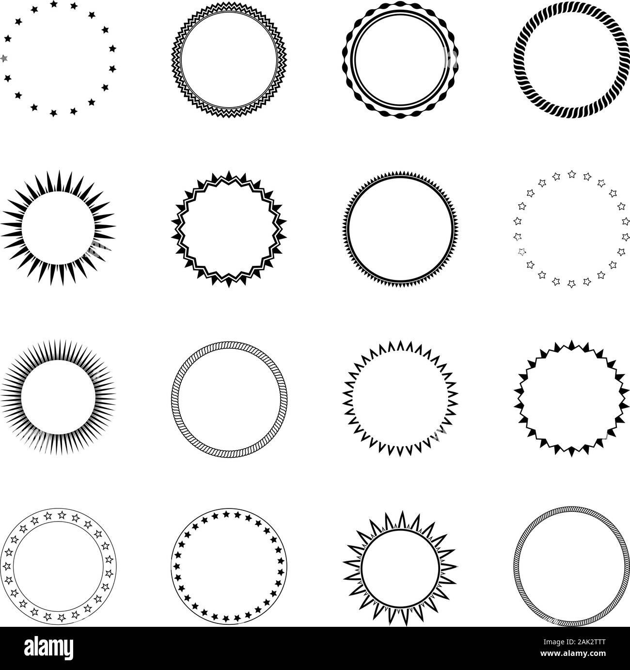 Simple round frames collection. Vector illustration Stock Vector