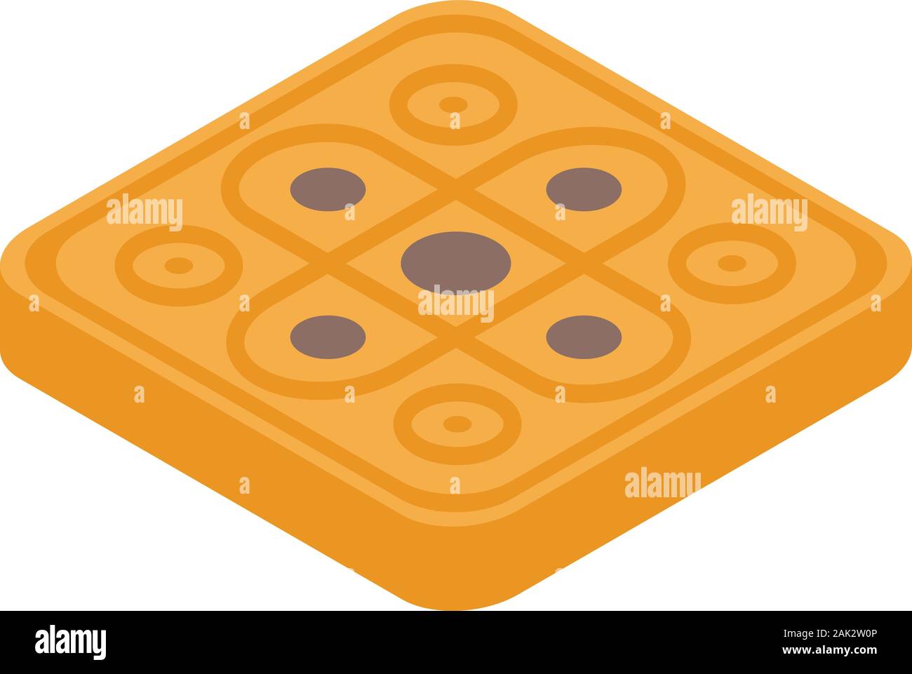 Cereal cookie icon, isometric style Stock Vector